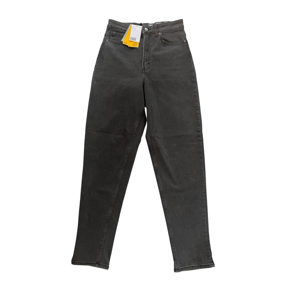 NWT Divided H&M Women's Size 8 Loose Mom Jeans Gray Black‎ 99% Cotton